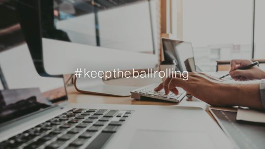 website #keeptheballrolling campaign header image
